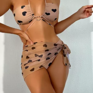 Maillot de Bain 3 Pièces Coeur